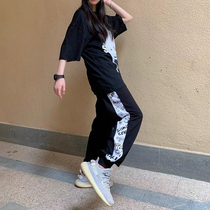 Summitspace male and female couples tide cards Sports loose graffiti Casual Pants Casual Pants 100 lap long pants