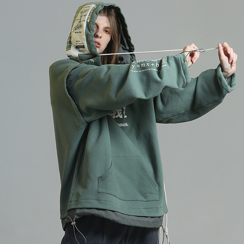 A SQUARE ROOT cloth applique-printed male and female couples sports casual boomers loose 100 hitch hat sportswomen