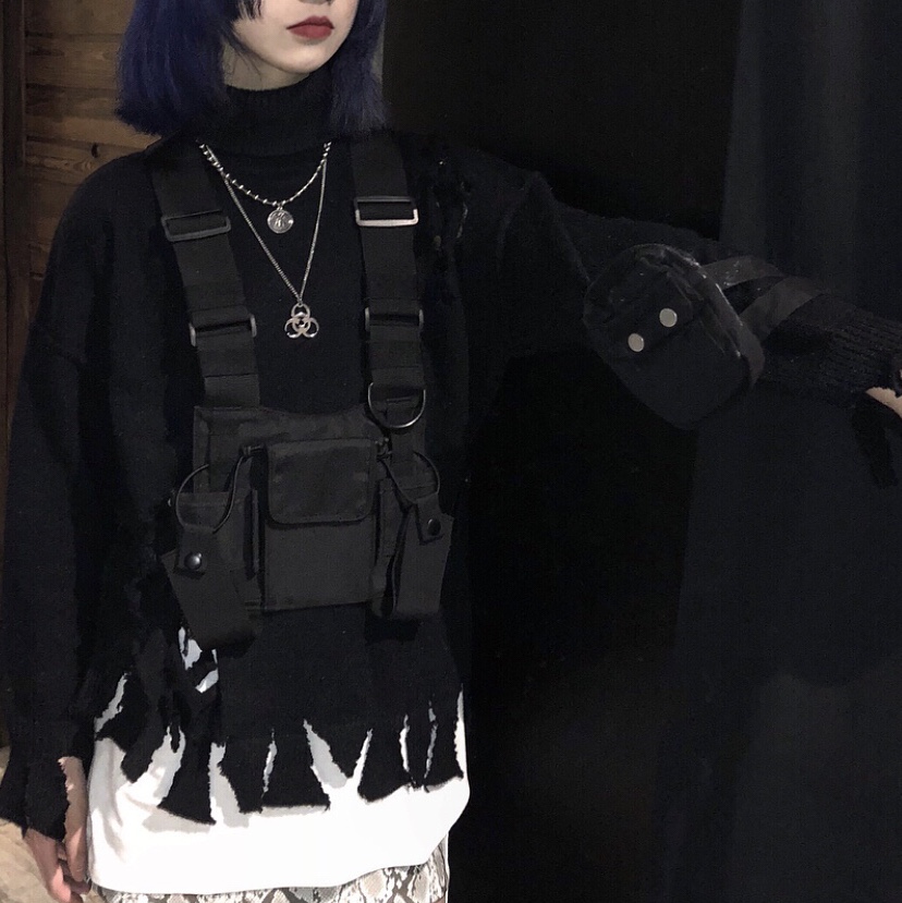 VAINCLOTHING chức năng túi ngực chiến thuật đa chức năng túi đeo vai nam và nữ đường phố thương hiệu vest ba lô - Ba lô shop balo đẹp