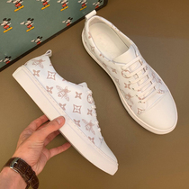 Hong Kong Tide Cards New small white shoes Mens silver Stars Retro Fashion Men Casual Korean Edition Mens Shoes Genuine Leather Board Shoes