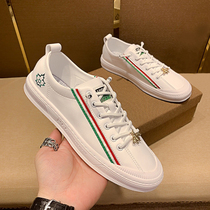 Small Bee Small White Shoes Men 2022 New Summer Genuine Leather Europe Station Tide Shoes 100 Ride Tide Men Casual Board Shoes