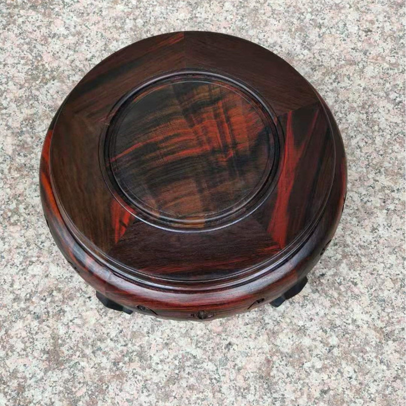 Mahogany Laos red rosewood base cozhi yellow sandalwood jade Buddha statue bonsai vase crafts decoration base