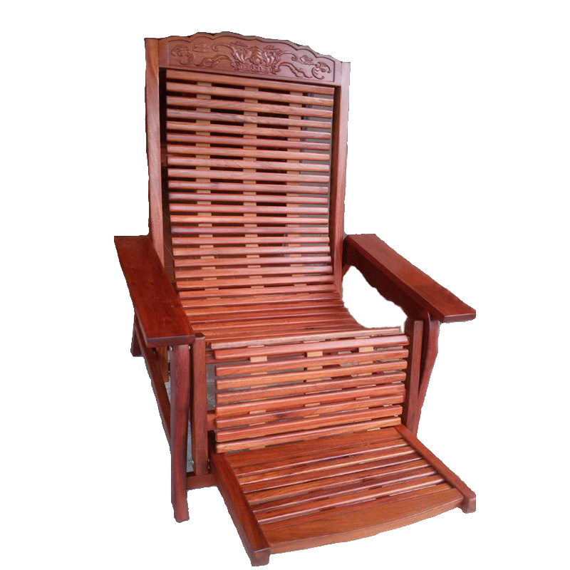 Myanmar Flowers Pear Deck Chair Semi-finished Chicken Wings Wood Rocking Chair Elderly Rocking Chair Balcony Casual Rocking Chair Snatch