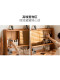 Genji Wood Language Solid Wood Makeup Table for Small Bedrooms, Small Vintage Cherry Wood Multifunctional Storage Dressing Table