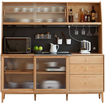 Genji Muyu solid wood combination multi-functional sideboard bar cabinet storage cabinet household storage cabinet tea cabinet