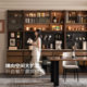 Genji Wood Language Solid Wood Sideboard Cabinet Italian Style Light Luxury Dining Room Storage Cabinet Black Walnut Combination Storage Cabinet