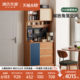 Genji Wood Language Solid Wood Sideboard Cabinet for Small Apartments, Cherry Wood Vintage Storage Cabinet, Home Tea Cabinet