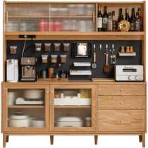 Genji Muyu solid wood sideboard log cabinet locker restaurant locker Nordic simple home tea cabinet