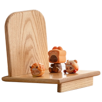 Genji Wood Language Solid Wood Bookshelf Simple Modern Desktop Small Bookend Oak Desk Practical Storage Rack Simple Bracket