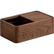 Genji Muyu solid wood sliding lid storage box modern minimalist desktop miscellaneous storage box living room creative storage box