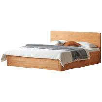 Genji Muyu solid wood box bed storage bed air pressure high box bed retro cherry wood bedroom double bed storage bed
