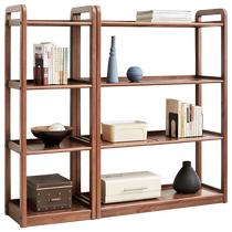 Genji Muyu solid wood storage rack modern simple floor-standing bookshelf oak multi-layer shelf study simple storage rack