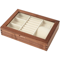 Genji Muyu solid wood storage jewelry box storage display transparent box desktop dressing table light luxury jewelry watch