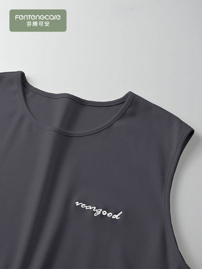 芬腾可安纯棉睡衣男款无袖背心短裤男士加肥加大码夏季薄款家居服