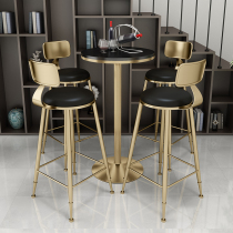 Light luxury marble bar table round balcony high table round table bar table and chairs milk tea shop leisure negotiation table