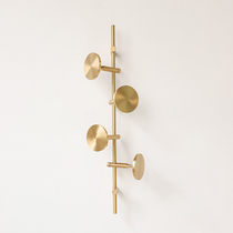 Brass light luxury coat rack hanger Wall-mounted wall bedroom golden creative clothes rack hook porch storage