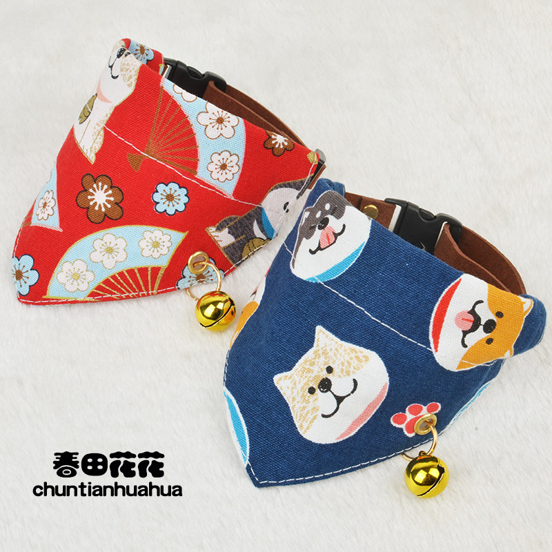 Dog saliva towel pet cat triangle scarf collar large dog scarf pocket scarf Shiba Inu Teddy bib jewelry