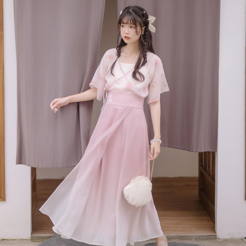 Kaudai Time: White Macquarie Summer thin one - piece A - shaped skirt sniff sweater two sets