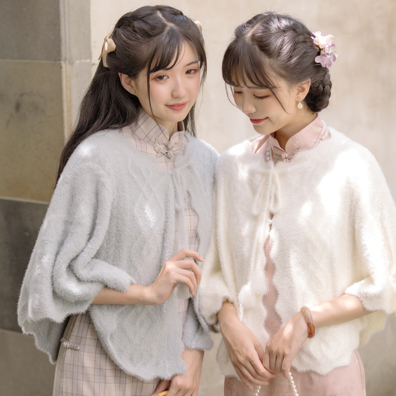 Chuandai Time: Autumn Lulu Short Cape Coat Women's Autumn and Winter National Style Cardigan Knitted Small Shawl Outerwear