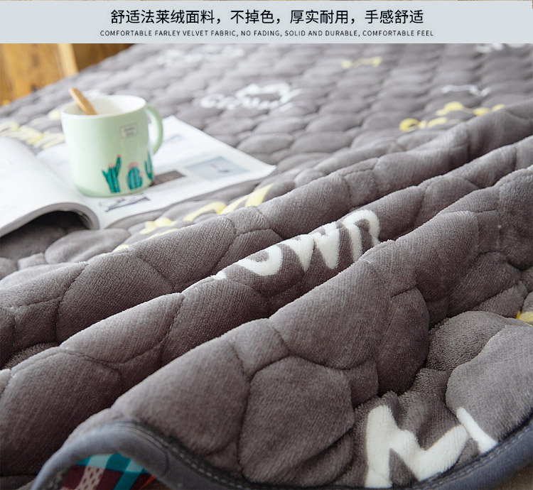 Flannel nệm mùa đông ấm có thể giặt 1,5m giường nhà đôi 1,8m ký túc xá mat giường nệm bảo vệ đệm đơn