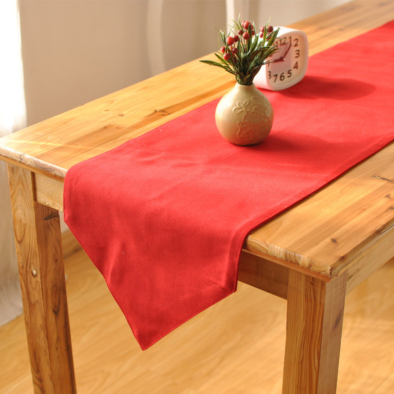 Christmas Table Flag Chinese European-style Nordic modern minimalist festive New Year tablecloth big red cotton double layer thickened
