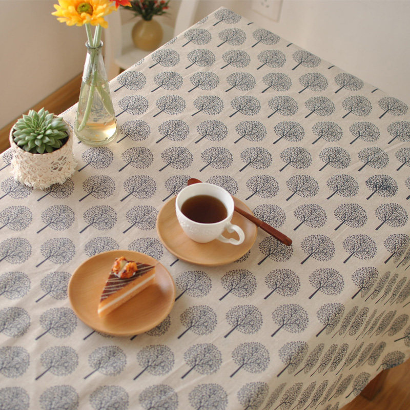  Day-style minimalist art fresh vegetarian colour cotton linen table Butian garden plant printed tea table cloth