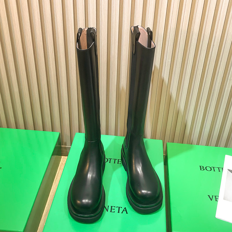 2021 autumn/winter BVMM However, knee long cylinder boots new tobacco cylinder thick bottom slim high cylinder genuine leather plus suede riding boots