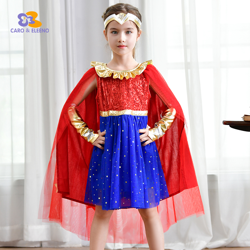 Halloween children play out to suit 2022 new Wonder Woman girl dress cosplay women's Superman dress
