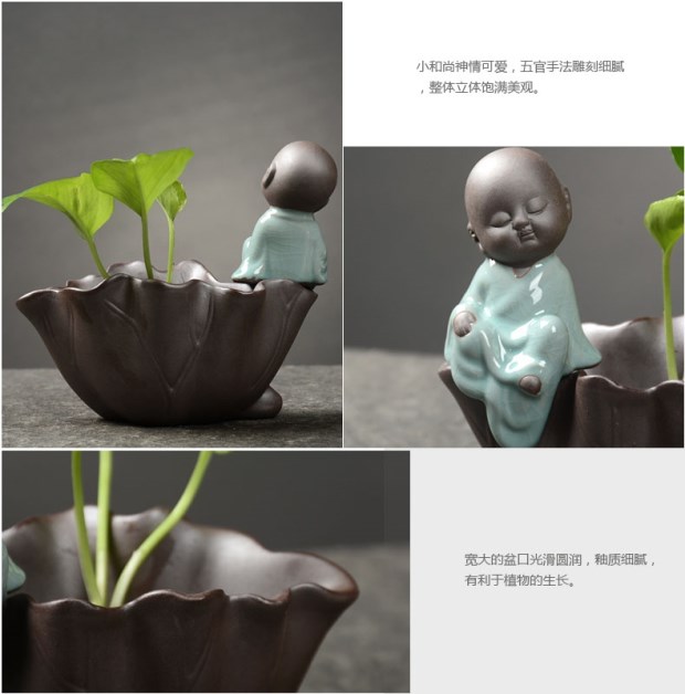 Cây thủy canh nhỏ cát tự nhiên nhỏ có thể được trồng bình hoa phòng khách khay trà trang trí đồ trang trí hoa trà vật nuôi - Vase / Bồn hoa & Kệ chậu trồng cây ban công