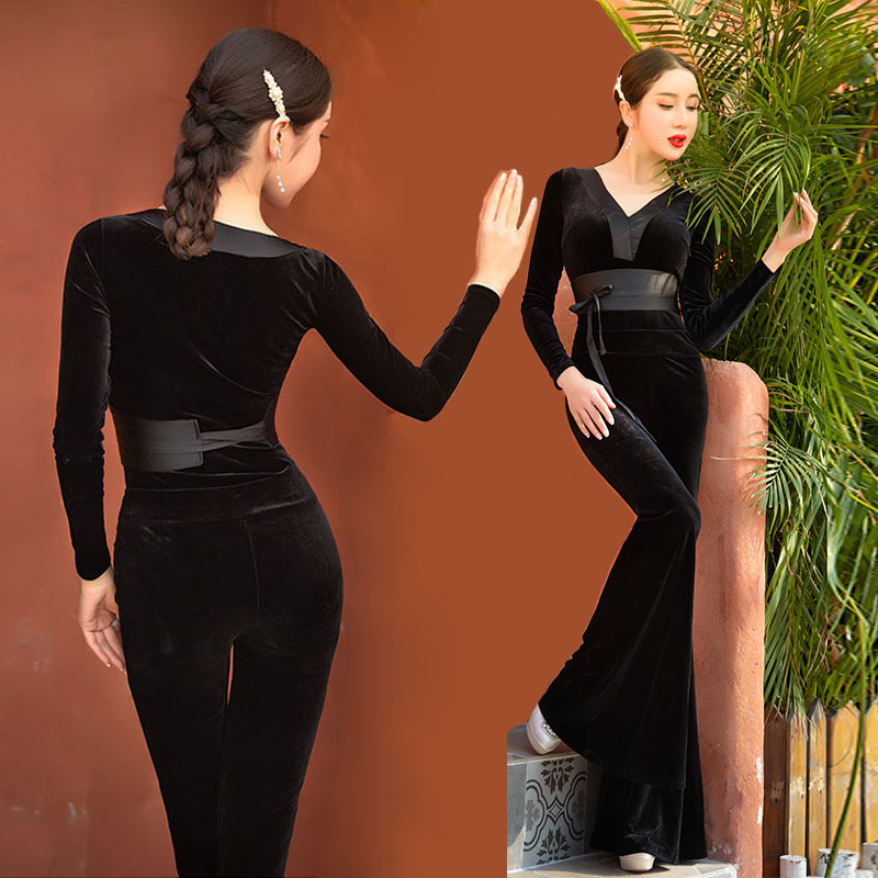 Conspicuity Body Gift Instrument Mentor Woman Long Sleeve Practice Suit 2022 New Walk Show Modern Dance Performance Broadlegged