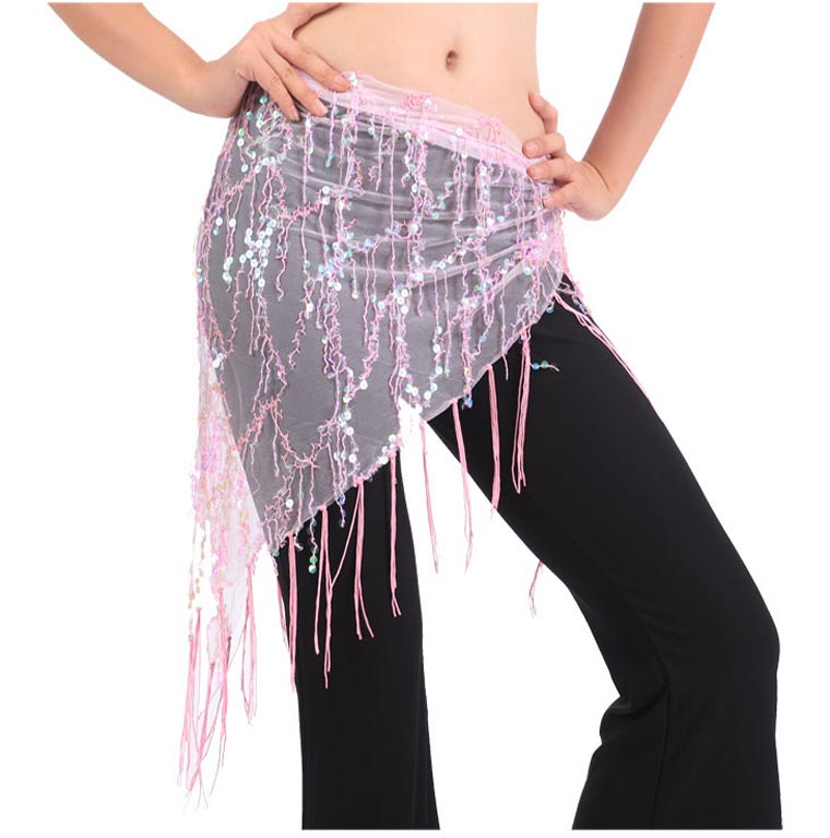Belly nhảy hip khăn tua rua sequin khăn tam giác treo chuỗi gai khăn choàng khăn quàng cổ thực hành nhảy show eo váy Y - Khiêu vũ / Thể dục nhịp điệu / Thể dục dụng cụ giày khiêu vũ đôn