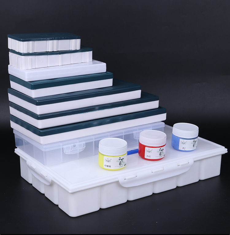Soft cover color box 24 grids 36 grids anti-color leakage powder paint box rubber cover thickened color grid portable paint box