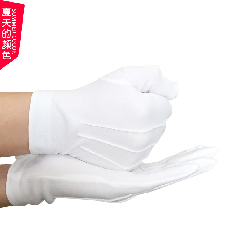 Security white gloves manners triple band deduction troop pad playball show concierge security driving gloves