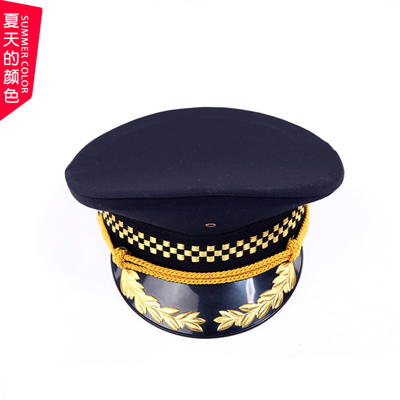 Security suit Gift instrument Yellow big brim cap Security uniform Large cap nut Security training cap Security cap Men's hat