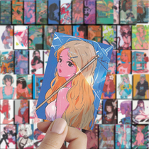South Korea Ins illustrator Cartoon Cute Teenage handbills Decorative Stickers Day Style Sticker phone water glass collage material