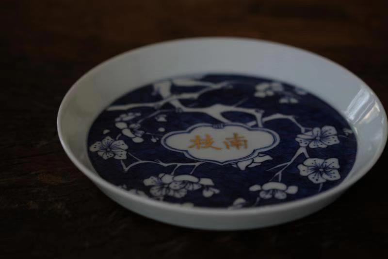 Private customized offered home - cooked in jingdezhen blue and white ice MeiPan hand - made ceramic tea tray was pot bearing fruit tray was dry terms plate