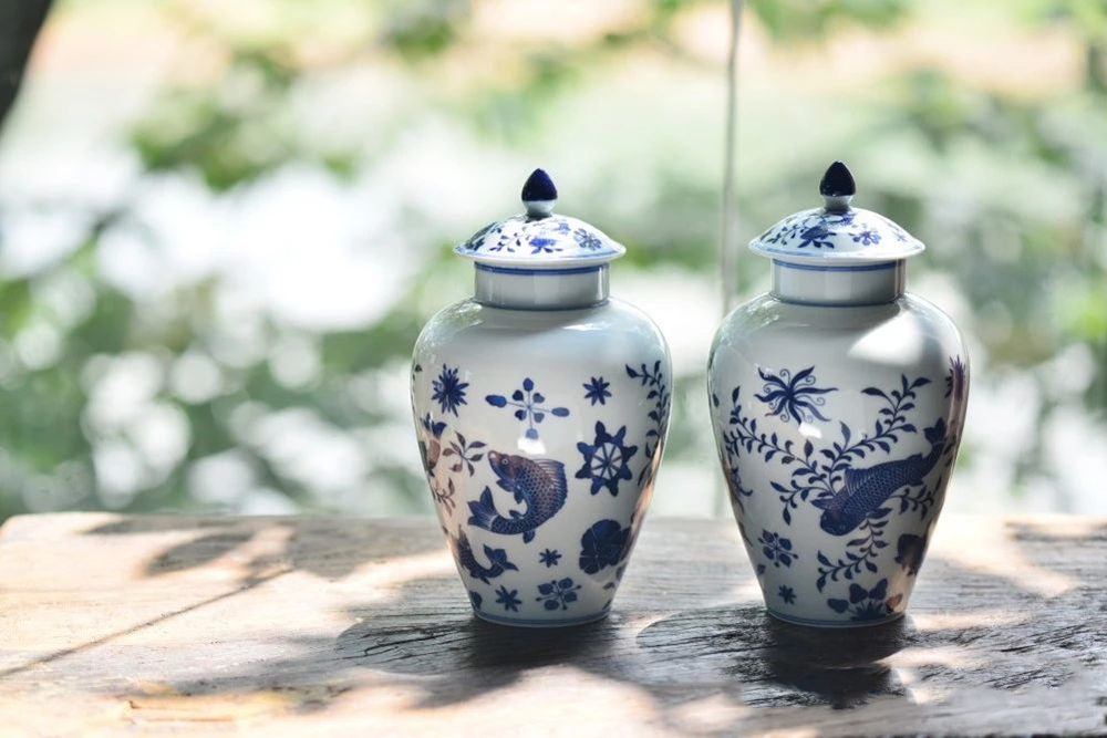 Offered home - cooked ju long up hand - made mackerel algal grain to the general pot of jingdezhen ceramic checking tea caddy fixings tea storehouse