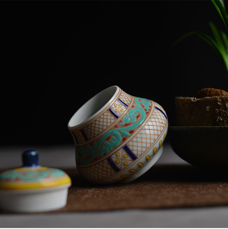 Offered home - cooked at flavour hand - made color paint the pear - shaped small caddy fixings jingdezhen ceramic tea warehouse small tea set