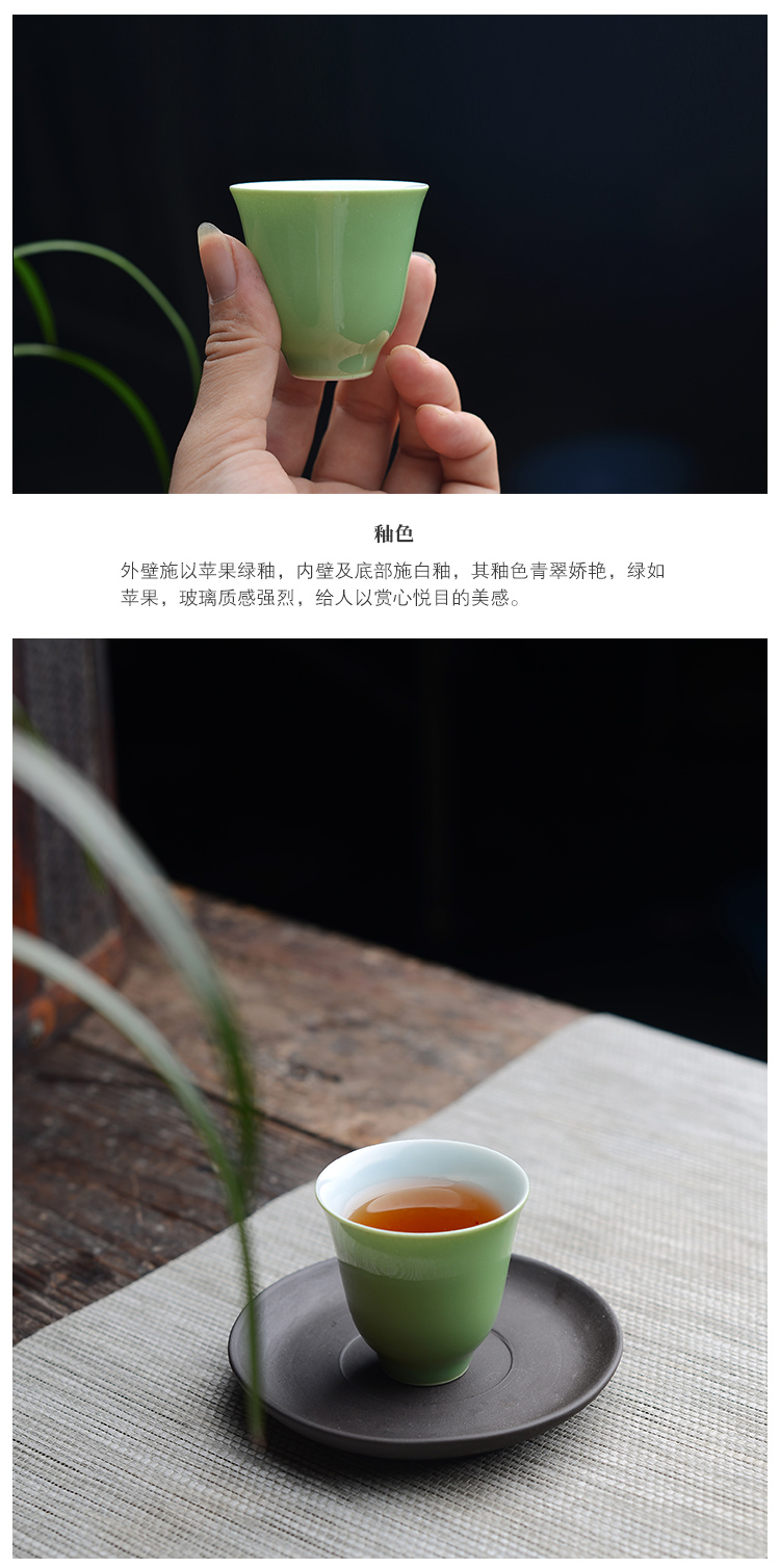 Offered home - cooked manual single glaze the bell sample tea cup in a single master of jingdezhen ceramic cups tea light cup