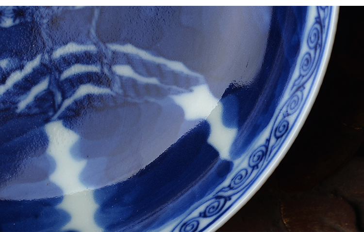 Offered home - cooked reside outside sauce glaze dab of jingdezhen blue and white landscape saucer craft ceramics disc in compote pot bearing plate