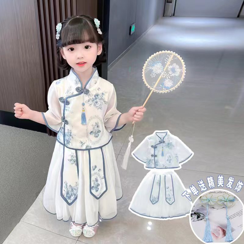 Hanfu for Girls, Summer 2026 New Style, Baby Traditional Dress, Daily Wear, Dragon Boat Festival Children's Ancient Style Tang Suit, Chinese Style Hanfu for Girls, Summer 2026 New Style, Baby Traditional Dress, Daily Wear, Dragon Boat Festival Children's Ancient Style Tang Suit, Chinese Style