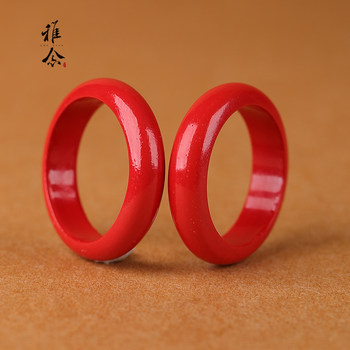 Childhood ring red sand cinnabar couple's birthday ring