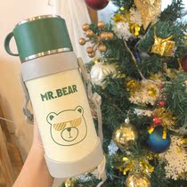 2021 net red hot cup thermos cup lid dual-use large capacity cute girl heart high face value strap kettle