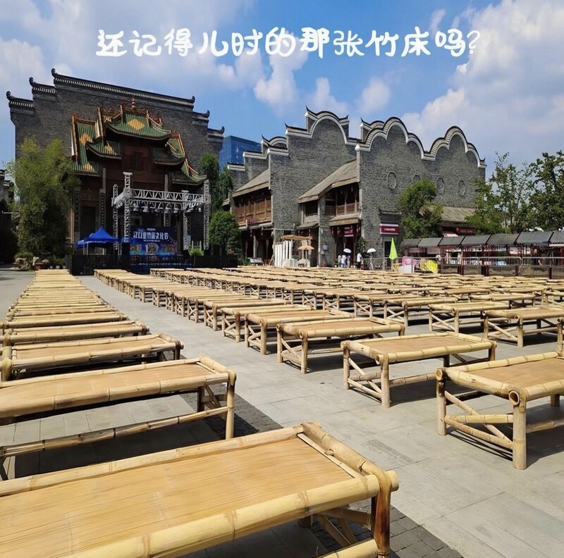 Bamboo Bed, Old-Fashioned Handmade Traditional Cooling Bed, Home-Use Bamboo Bed for Nap, Bamboo Bed, Retro Long Bench Sofa Bed