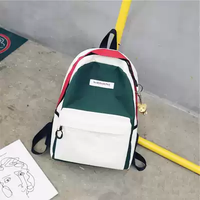 Schoolbag female Korean version of campus style junior high school students colliding Joker canvas backpack female fashion foreign School original style