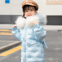 Next win childrens down jacket long 2021 Winter Korean version of foreign gas small children Girl thick coat tide