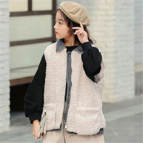 Next win childrens vest 2021 New Korean version of foreign style thick girl Lamb hair vest coat autumn and winter