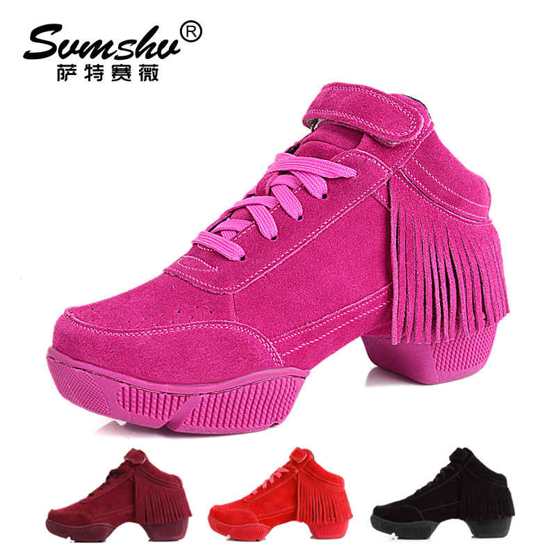 Women's Square Jazz Modern Dance Shoes Soft Bottom Adult pink High Help Flow Su outwear Heightening Sailors Dancing Shoes-Taobao