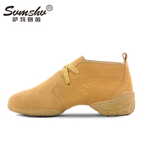 Cowhide dance shoes soft soled fitness cowhide square dance shoes female adult sailor jazz dance shoes modern dance shoes