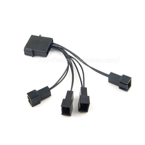 Computer fan adapter cable D type 4PIN large 4P 1 drag 4 1 minute 4 connect 4 5V fan black wire version